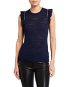 Zip-shoulder Sleeveless