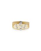 Classique Five-row Bracelet W/ Diamond Stations, Yellow