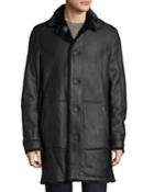 Men's Lamb Leather Shearling Fur-lined Coat