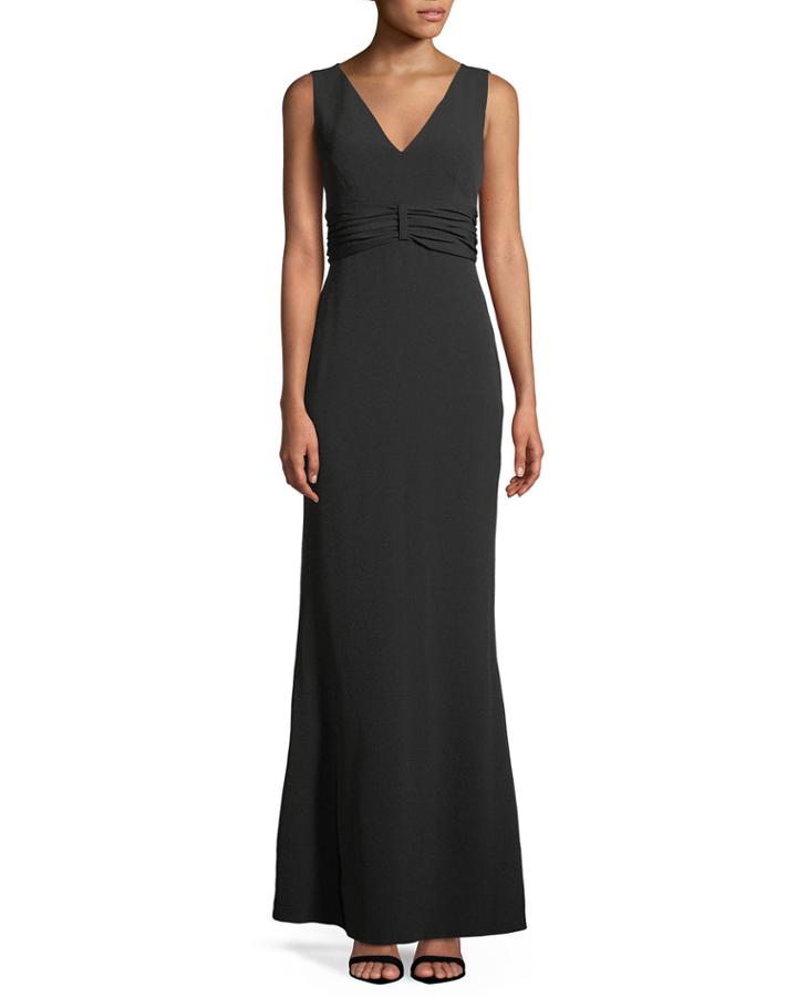 Sleeveless V-neck Gown