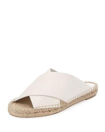 Castel Crisscross Flat Espadrille Sandal, Alabaster