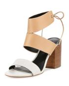 Christy Leather City Sandal, Nude/white