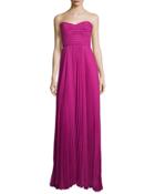 Sweetheart-neck Plisse Gown, Hot