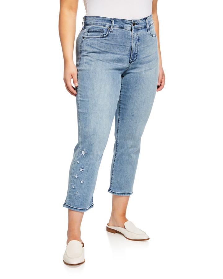 Marilyn Star-embroidered Cropped Skinny Jeans,