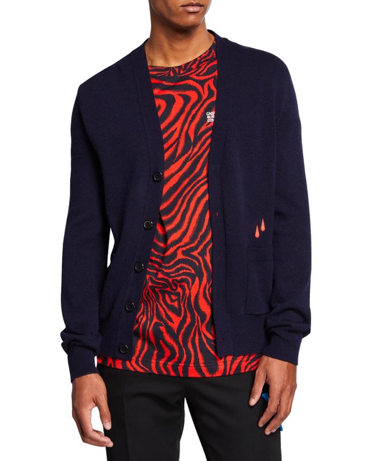 Men's Lambswool Blood Drops Cardigan
