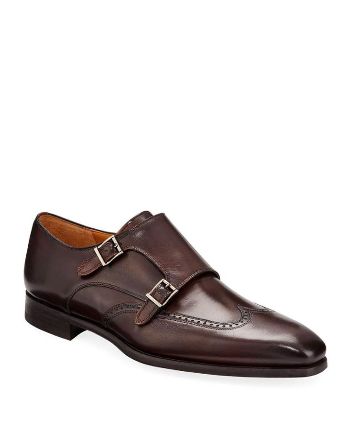 Men's Double-monk Leather Dress