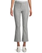 Striped Cropped Flare-leg Trousers