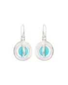Senso Small Round Stone Drop Earrings, Turquoise
