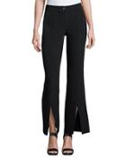 Slit-front Flare Pants, Black