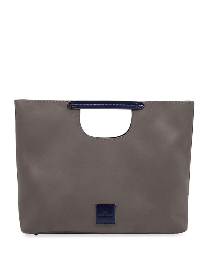 Faux-suede Hand Tote Bag