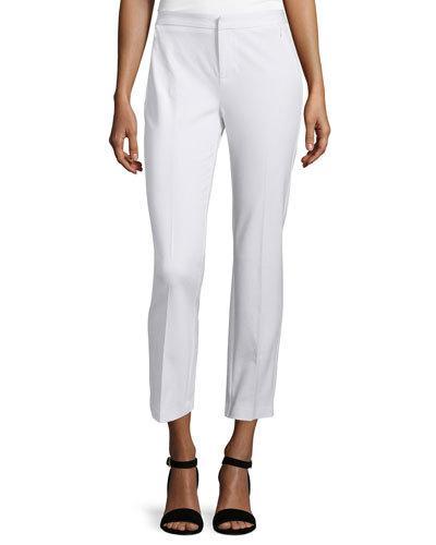 Alexandra Cropped Cigarette Pants, White