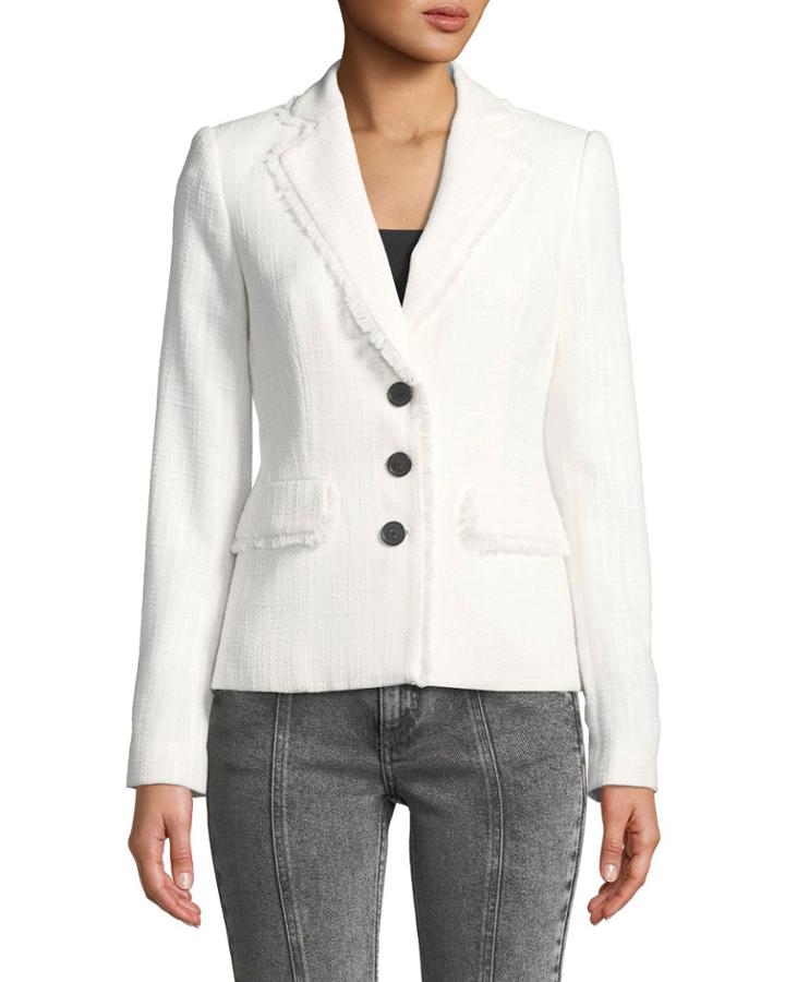 Notched-collar Tweed Blazer