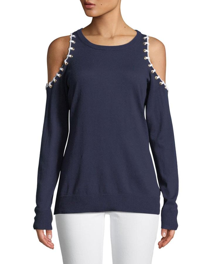 Cold-shoulder Whipstitch-trim