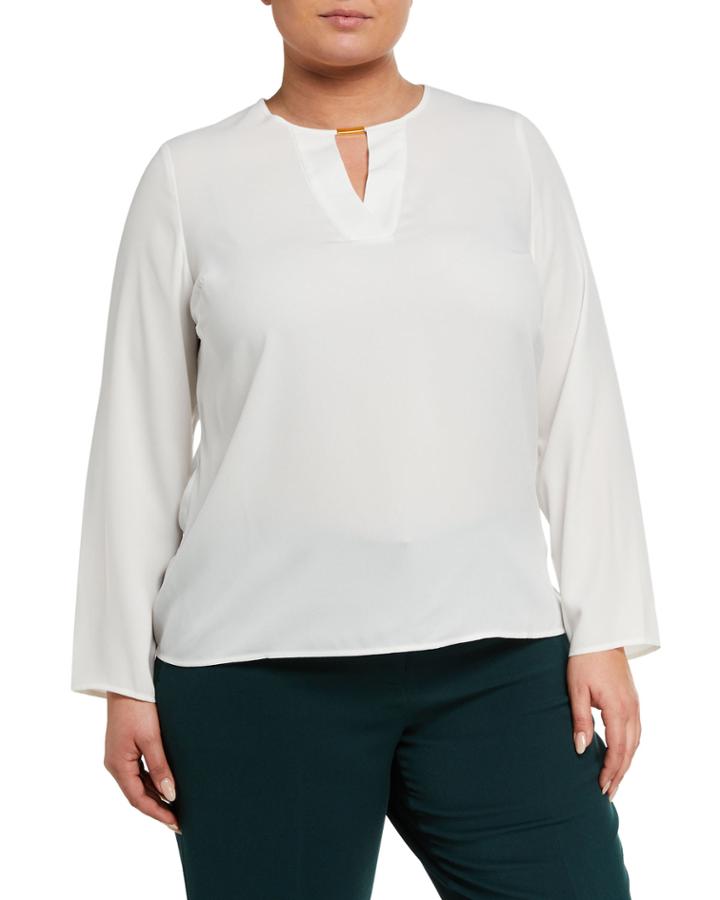 Plus Size Long-sleeve Knit Top