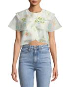Jude Tiered Floral Cropped Blouse