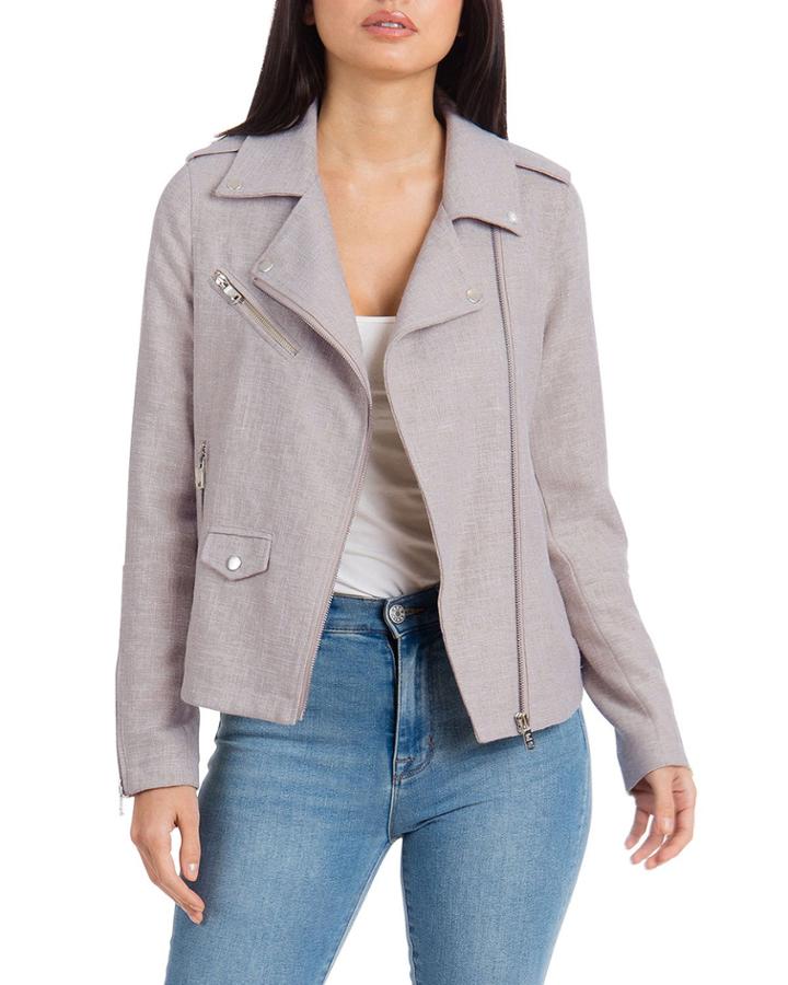 Burlap Asymmetric Biker Jacket
