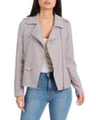 Burlap Asymmetric Biker Jacket