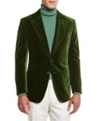 Shelton Base Velvet Sport Jacket, Grass Green