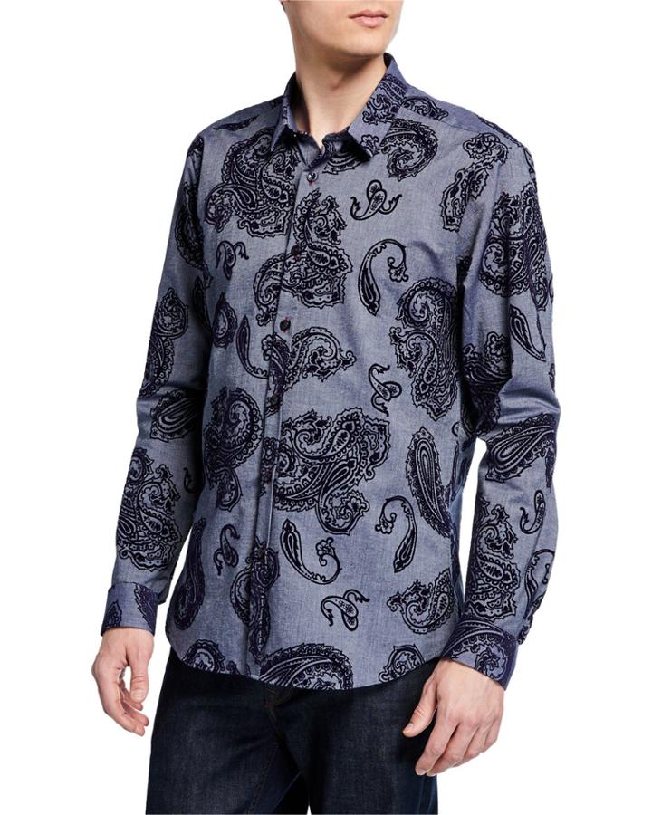 Men's Semi-fitted Long-sleeve Paisley