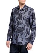 Men's Semi-fitted Long-sleeve Paisley