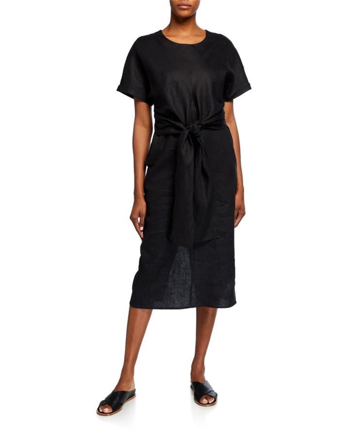 Cross Front Tie Linen