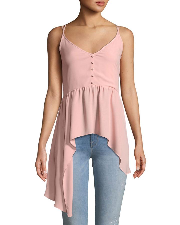 Button-front Handkerchief Date Top