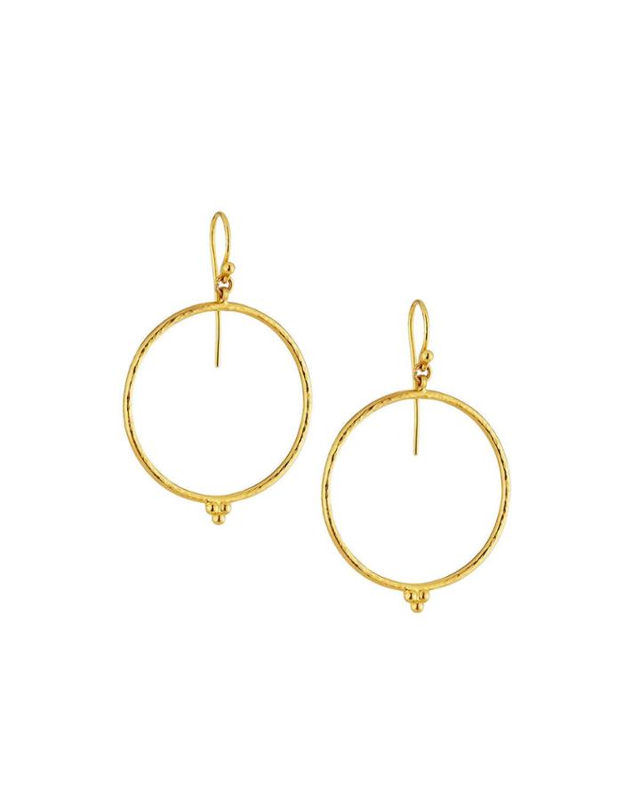 Delicate Round Hoop-drop Earrings