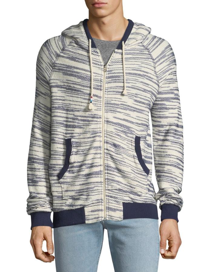 Space-dye Tweed Zip-front Hoodie