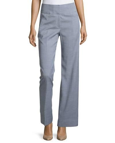 Straight-leg Twill Pants, Navy/ivory