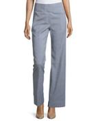 Straight-leg Twill Pants, Navy/ivory