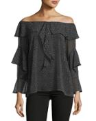 Off-the-shoulder Ruffle Blouse
