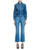 Flare-leg Cropped Jeans, Indigo