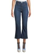 Empire High-waist Flare-leg Cropped Jeans