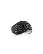 Kali Silver Lava Ring With Black Sapphire,