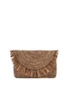 Sunshine Woven Raffia Crossbody Clutch