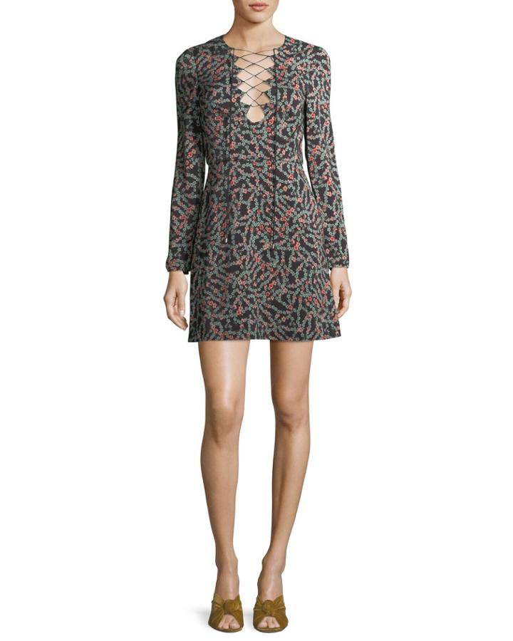 Nurul Floral-print Lace-up