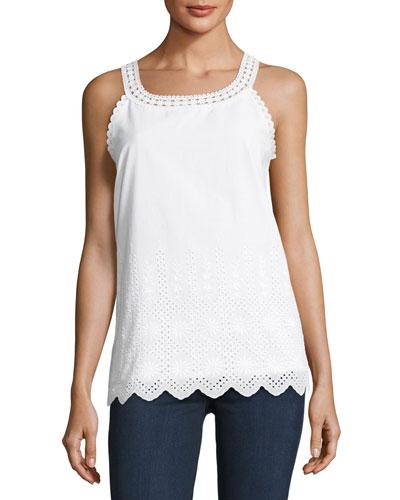 Cutaway Cotton Tank, White