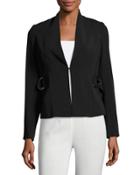 Buckle-strap Crepe Jacket