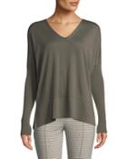 V-neck Wool Pullover Top