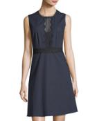 Lace-inset A-line Dress
