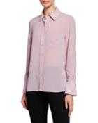Long-sleeve Button-down Vented Shirt With Pocket