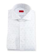 Dobby-dot Dress Shirt, White/navy
