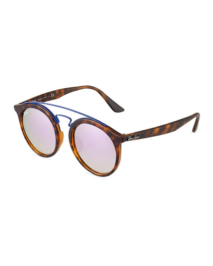 Round Double-bridge Mirrored Acetate