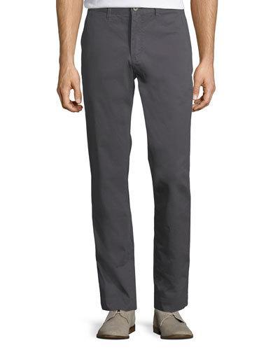 Bowie Straight-leg Stretch Chino Pants, Gray