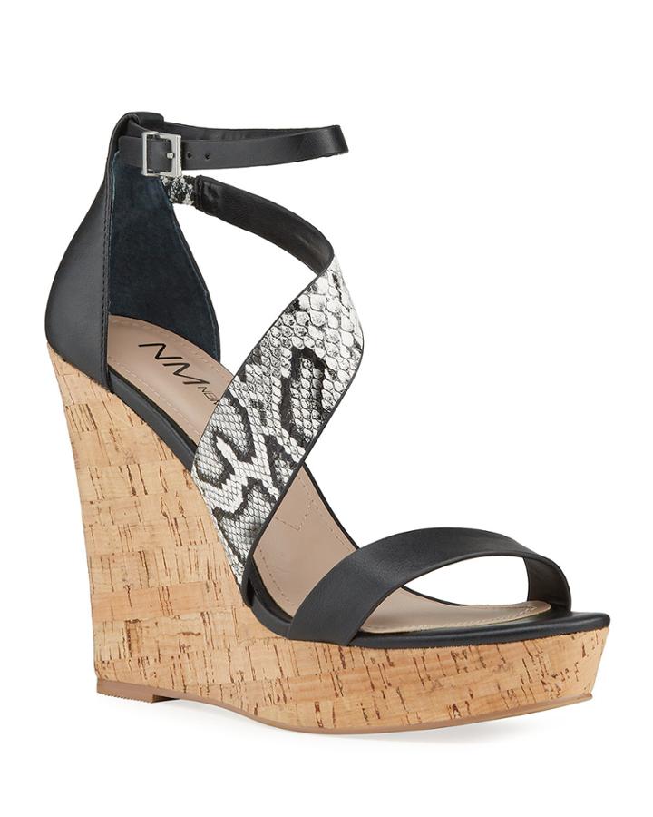 Arkansas Snake-print Cork Wedge Espadrilles
