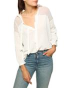 Lucie Textured Chiffon Collared Blouse
