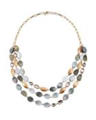Layered Stone & Disc Necklace