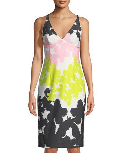 Floral-stripe Strapless