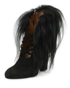Suede Bootie With Fur Trim