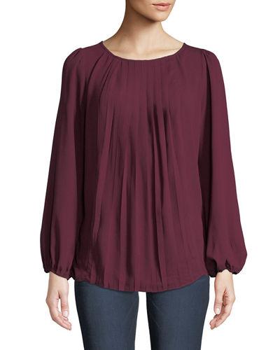Pleated Chiffon Blouse